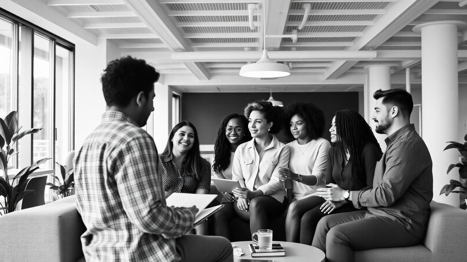 Members of the Black Mountain Quantitative team in conversation